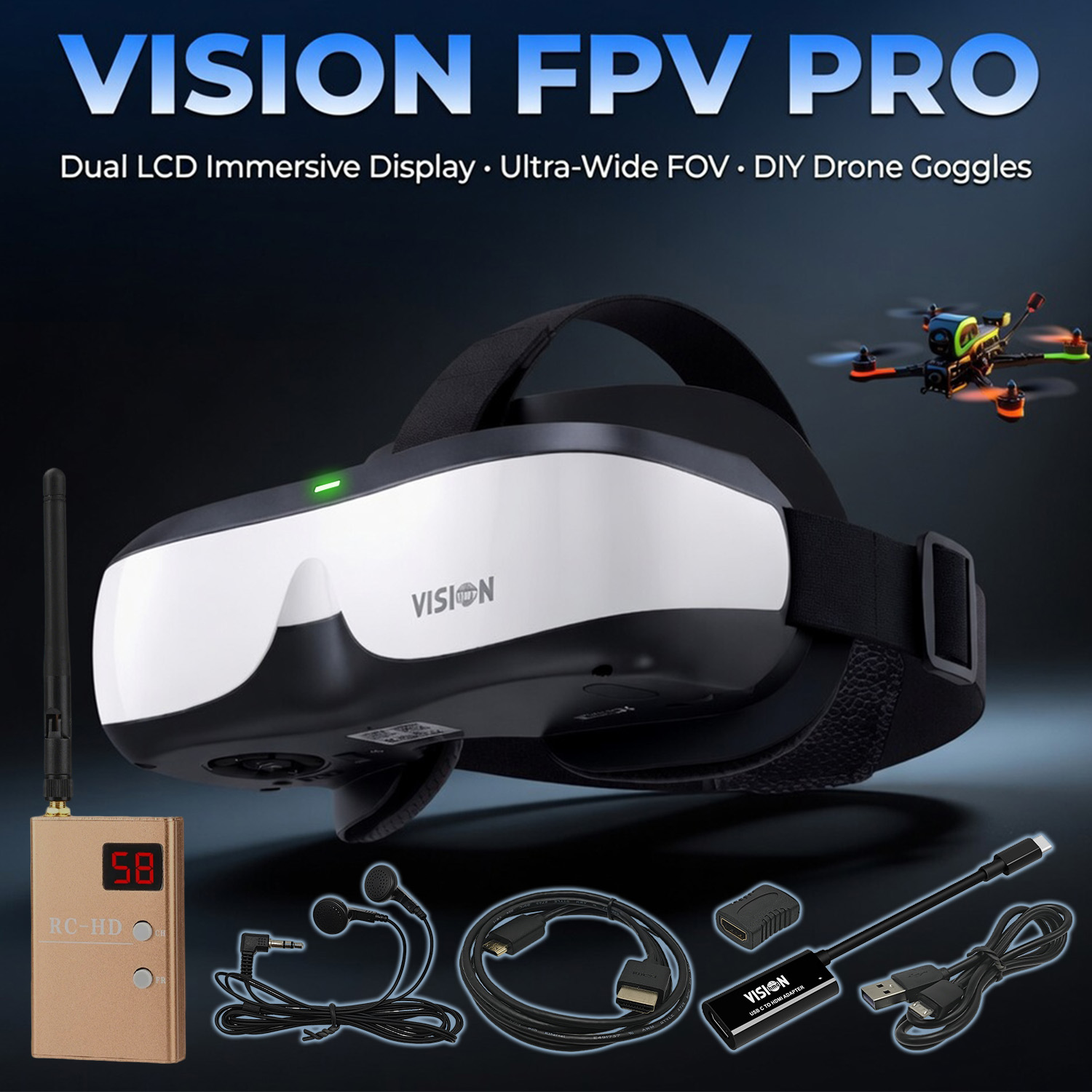 FPV Goggles, Head-Mounted Disp - Skyzone Sky04O Pro Fpv Goggles recension och pris